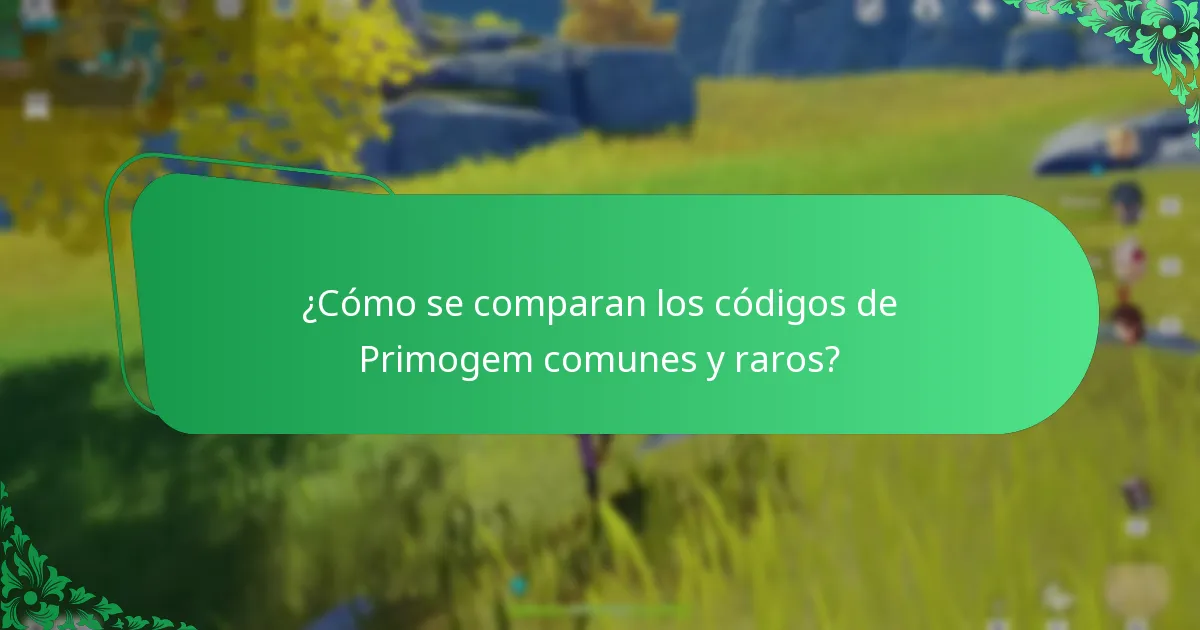 ¿Cómo se comparan los códigos de Primogem comunes y raros?